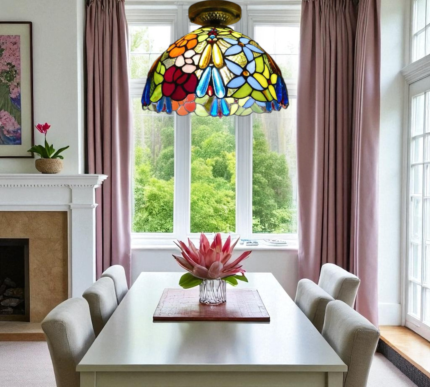 CDH 12” Tiffany Style Downlight Ceiling Lights with 30cm Shade (15016DL)