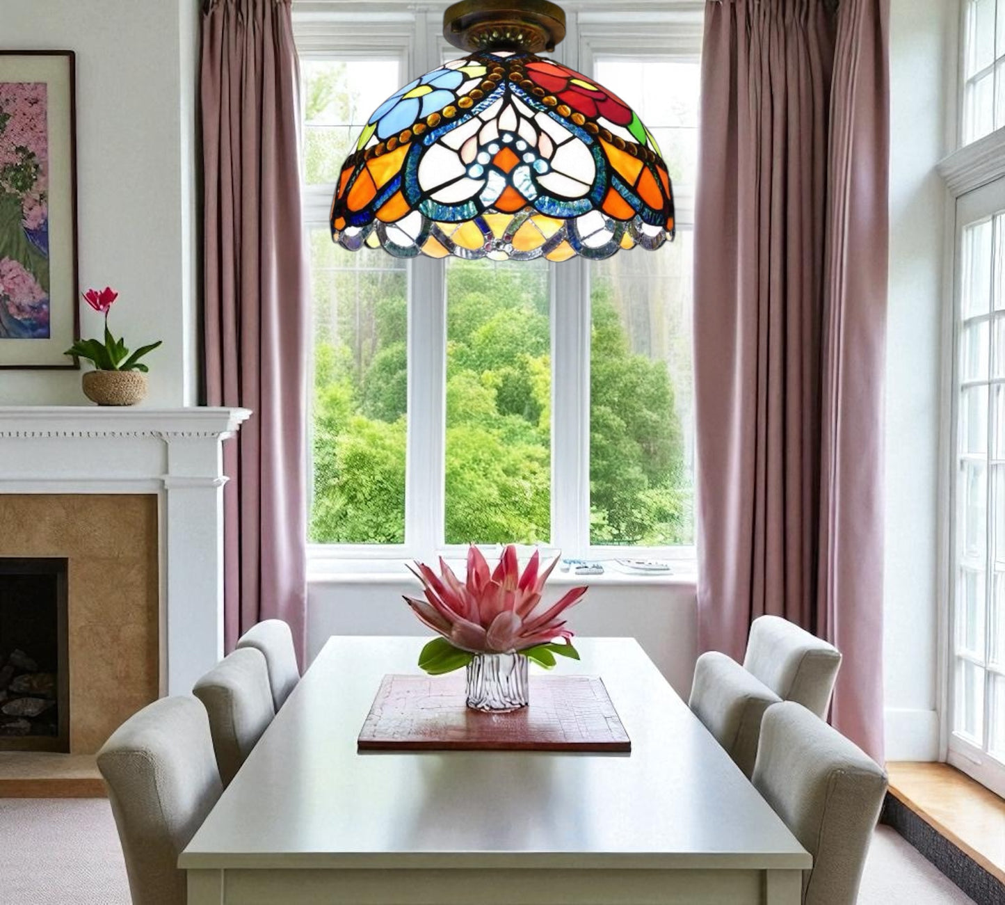 CDH 12” Tiffany Style Downlight Ceiling Lights with 30cm Shade (15030DL)