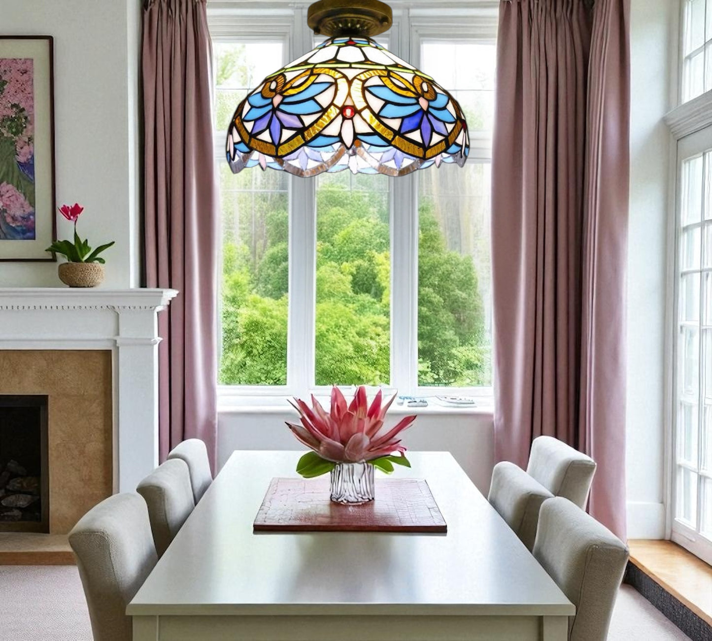 CDH 12” Tiffany Style Downlight Ceiling Lights with 30cm Shade (15045DL)
