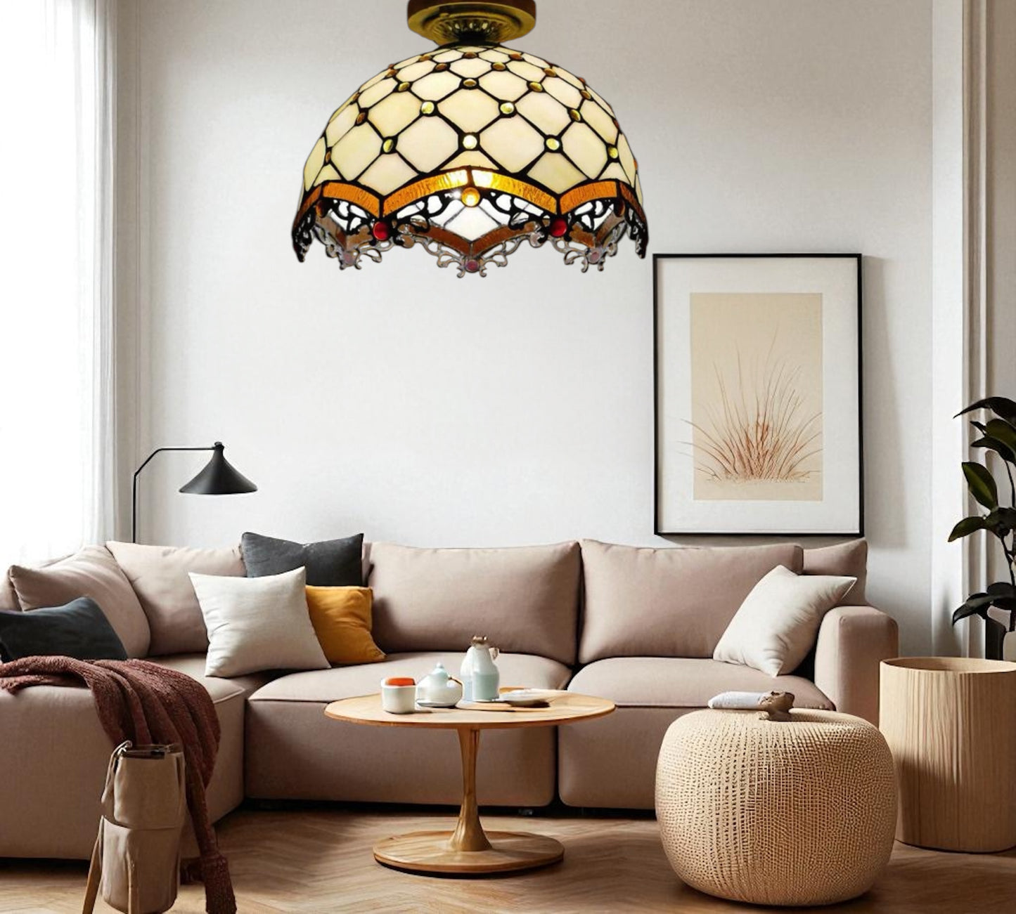 CDH 12” Tiffany Style Downlight Ceiling Lights with 30cm Shade (12010DL)