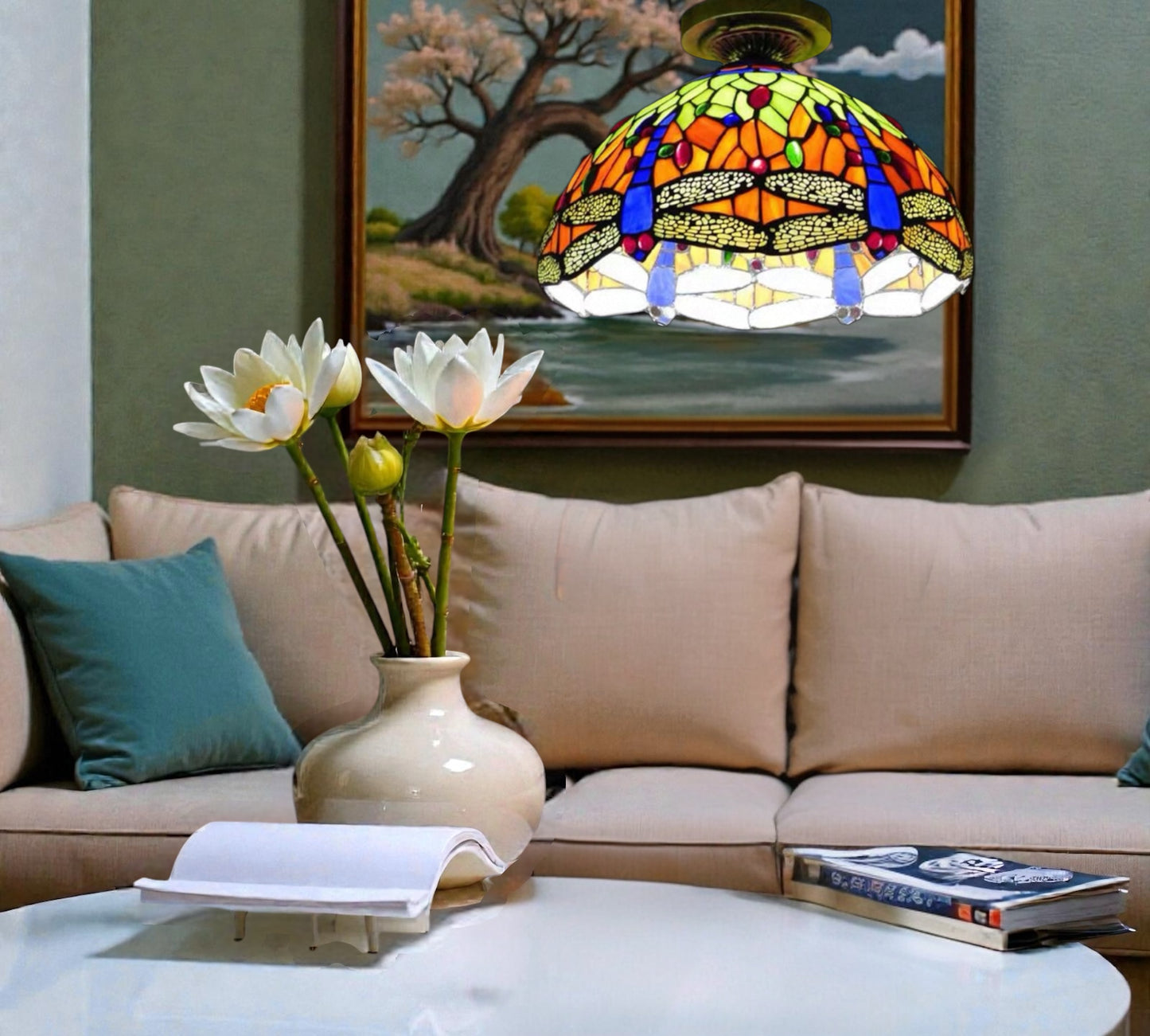 CDH 12” Tiffany Style Downlight Ceiling Lights with 30cm Shade (12062DL)