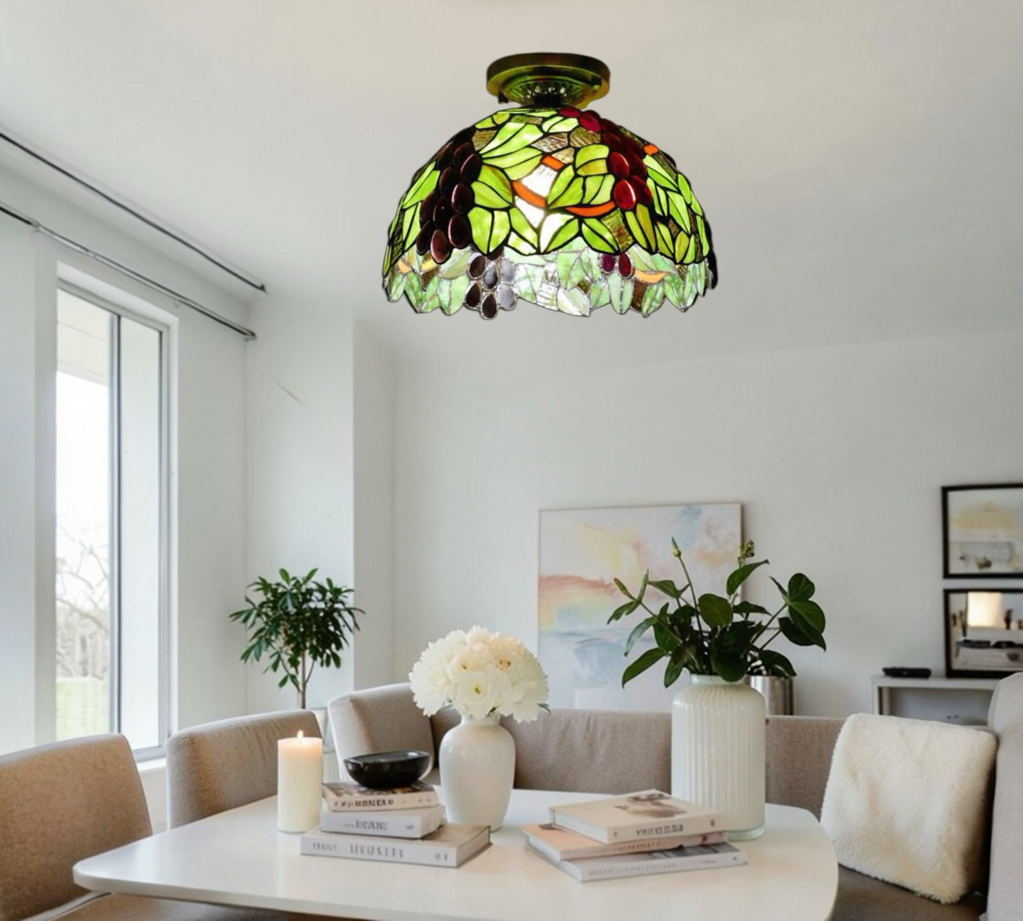 CDH 12” Tiffany Style Downlight Ceiling Lights with 30cm Shade (16059ADL)