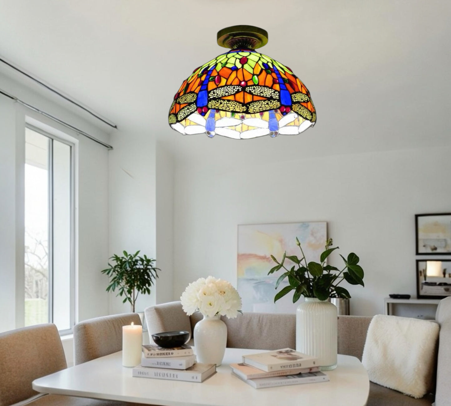 CDH 12” Tiffany Style Downlight Ceiling Lights with 30cm Shade (12062DL)