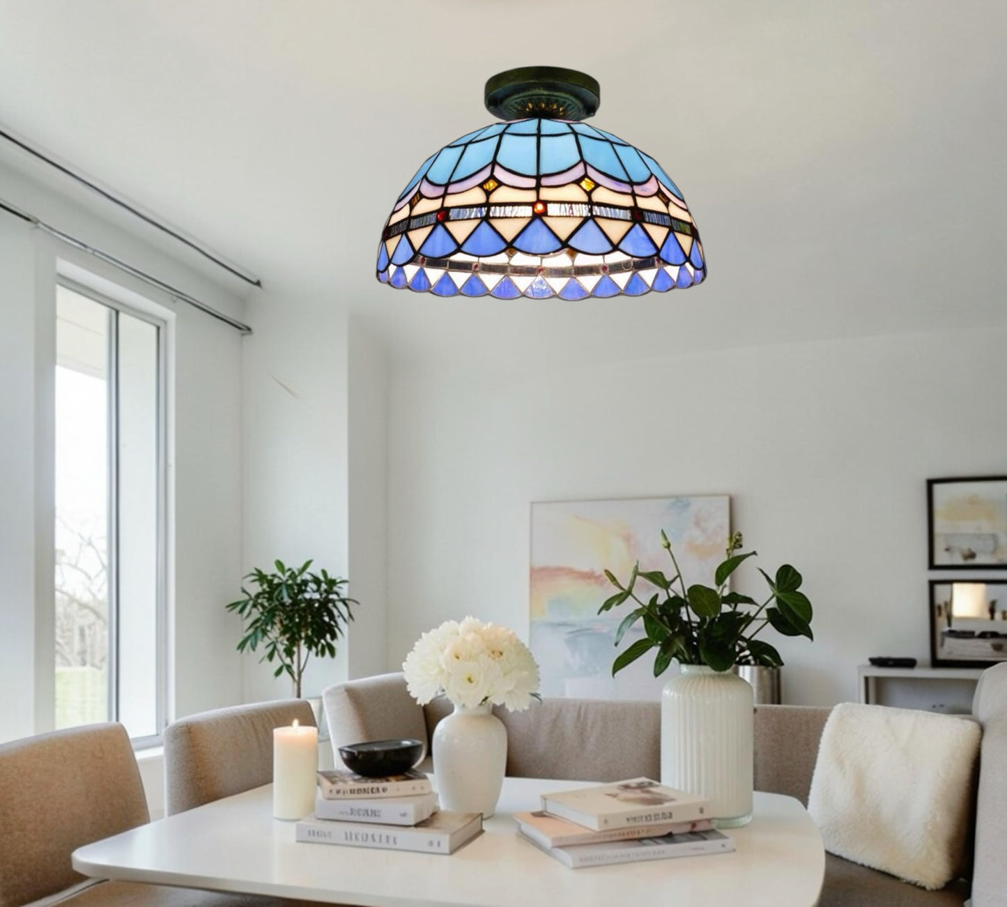 CDH 12” Tiffany Style Downlight Ceiling Lights with 30cm Shade (12101DL)
