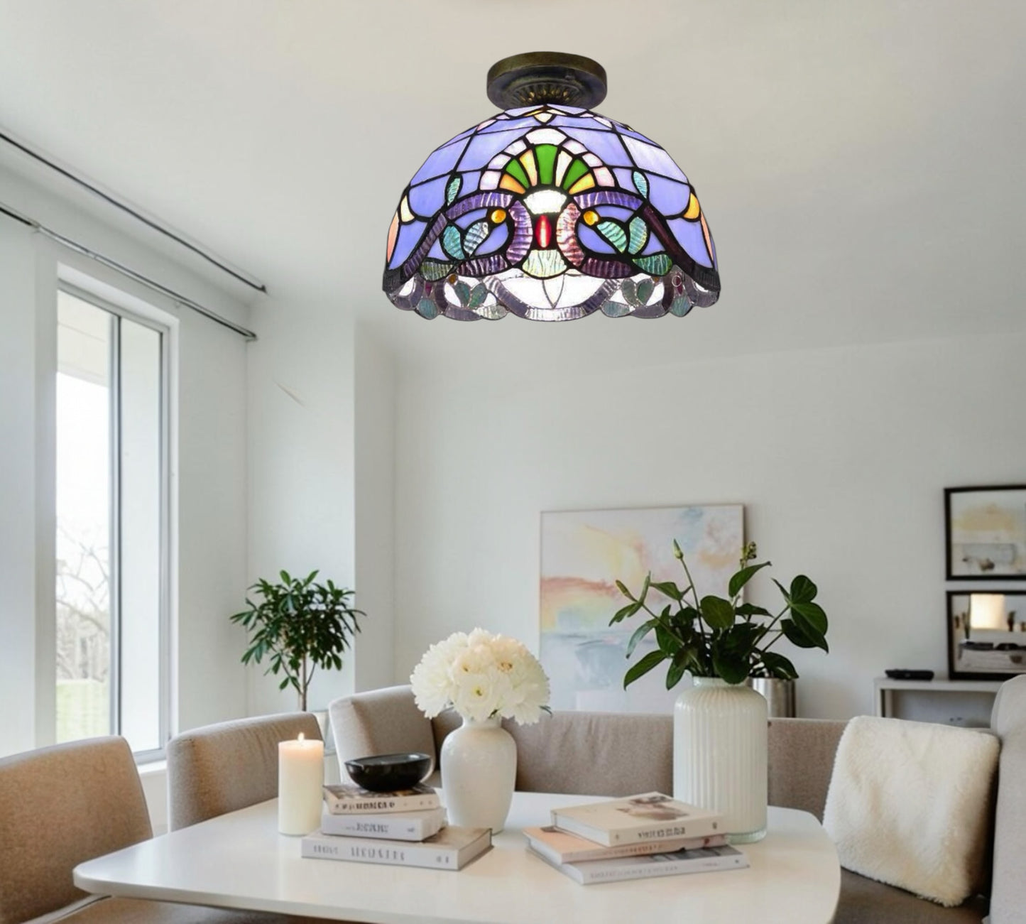 CDH 12” Tiffany Style Downlight Ceiling Lights with 30cm Shade (15008DL)