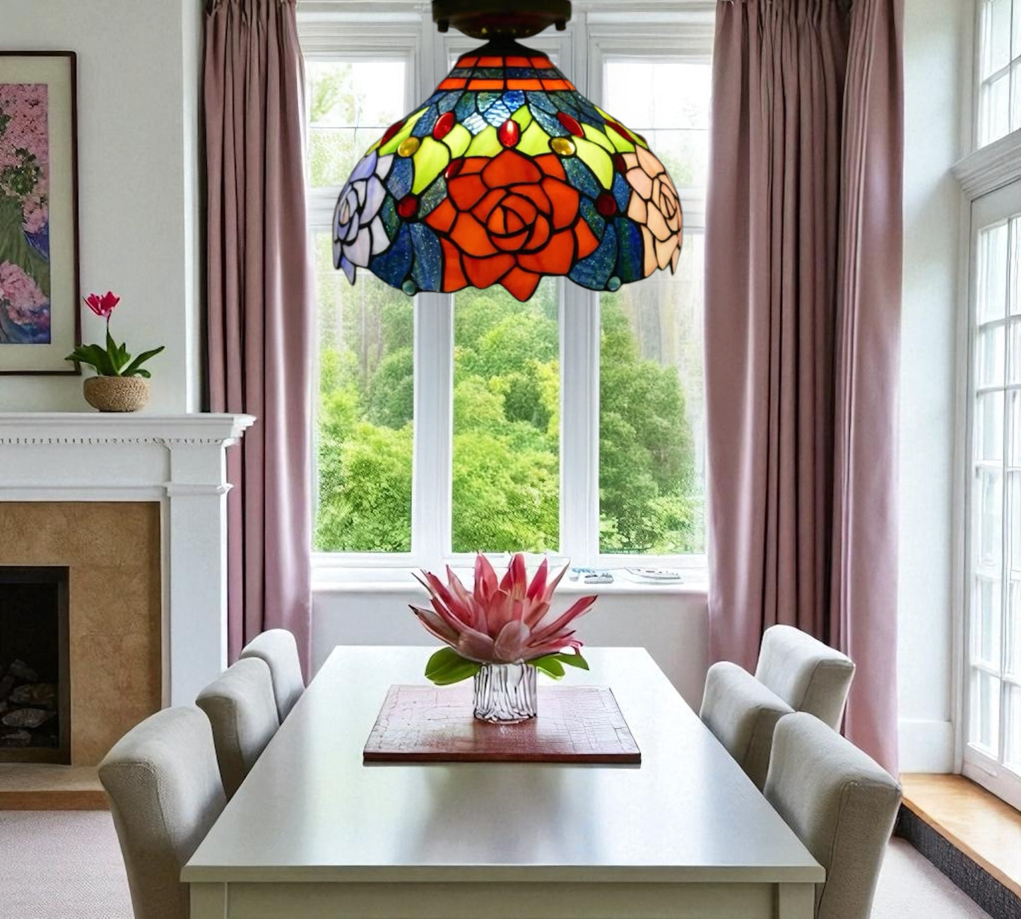 CDH 12” Tiffany Style Downlight Ceiling Lights with 30cm Shade (12063DL)