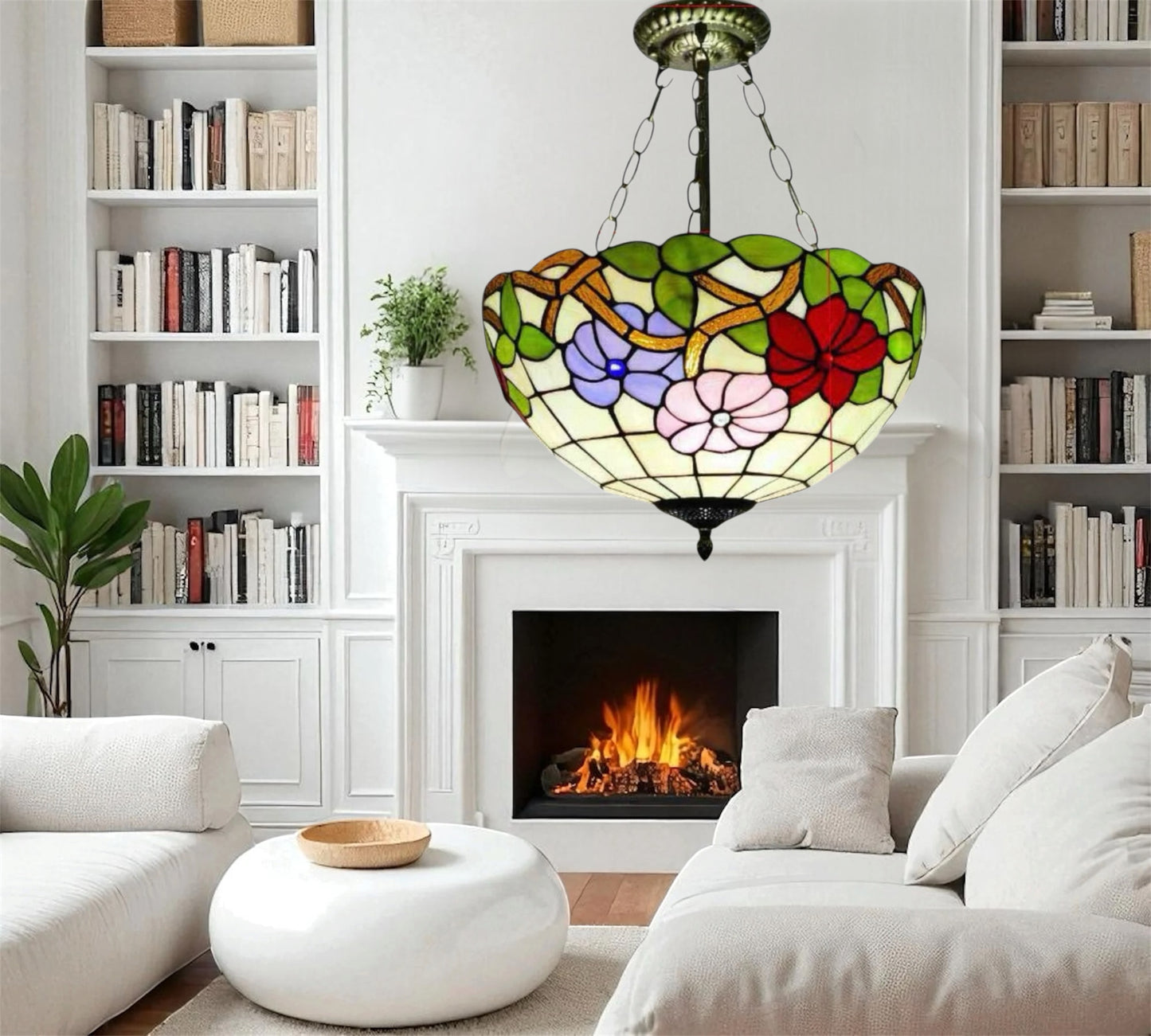 CDH 16" Tiffany Upright Lamp 40cm shade (11002LCR)