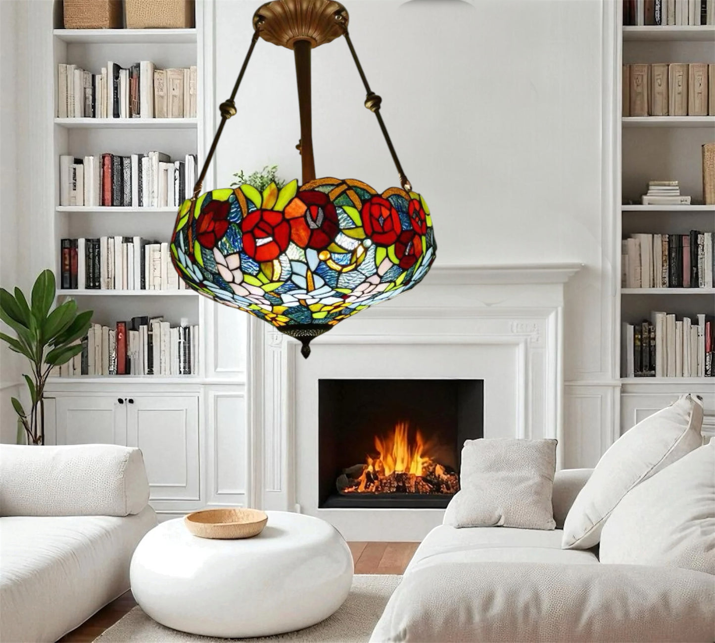 CDH 16" Tiffany Upright Lamp 40cm shade (16116CR)