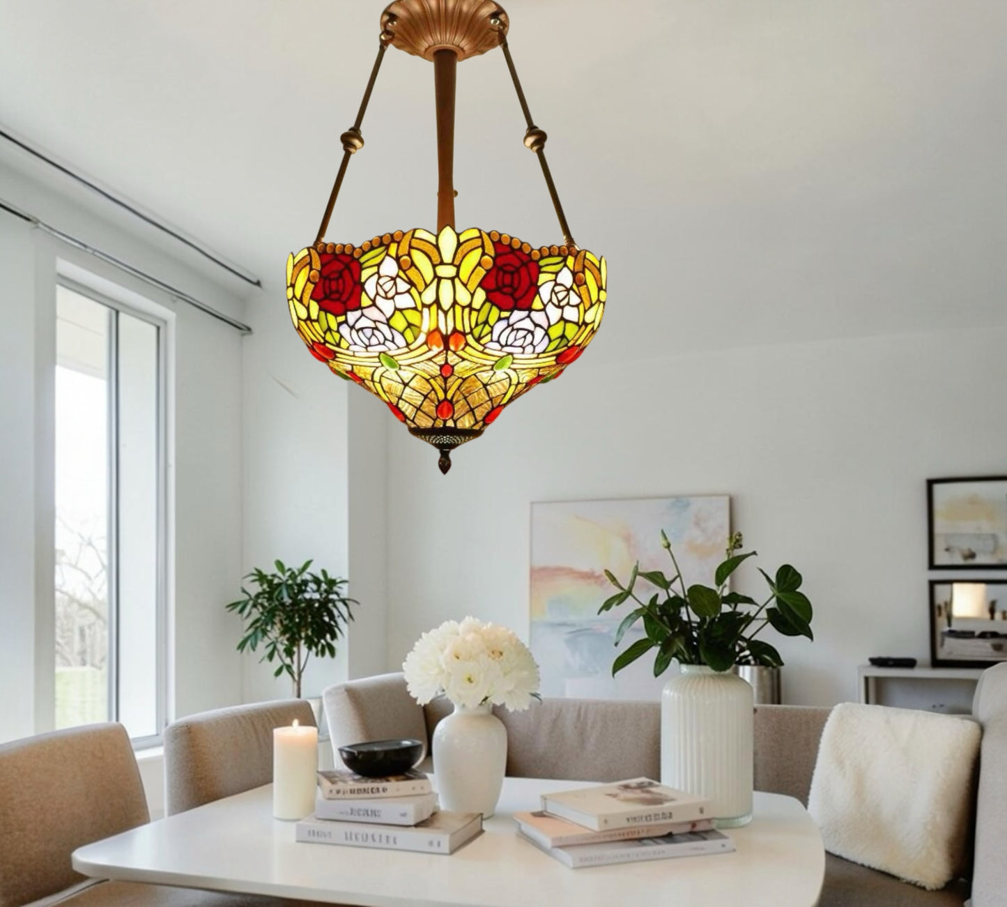 CDH 16" Tiffany Upright Lamp 40cm shade (19006SCR)
