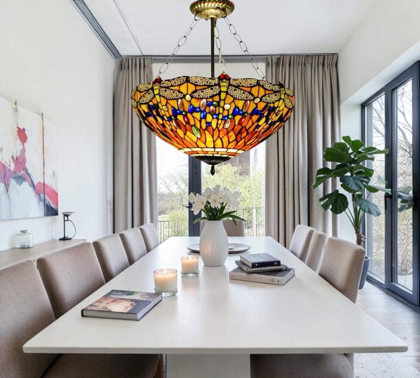 CDH 18" XLARGE Tiffany Upright Lamp 46cm shade (16035XCR)