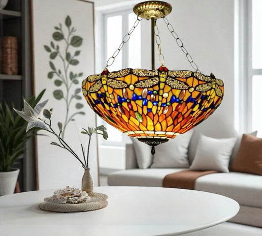 CDH 18" XLARGE Tiffany Upright Lamp 46cm shade (16035XCR)
