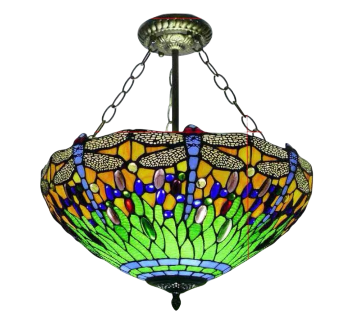 CDH 18" XLARGE Tiffany Upright Lamp 46cm shade (16035GXR)
