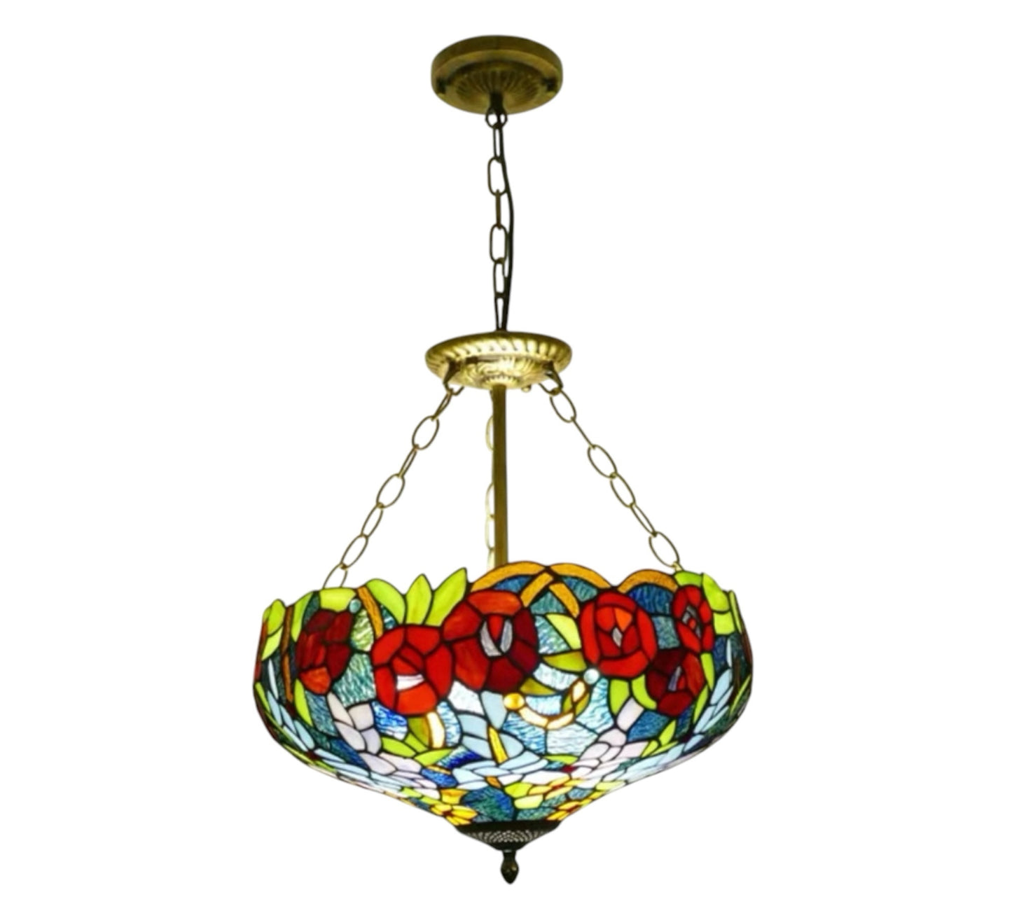 CDH 16" Tiffany Upright Lamp 40cm shade (16116CR HC) for High Ceiling