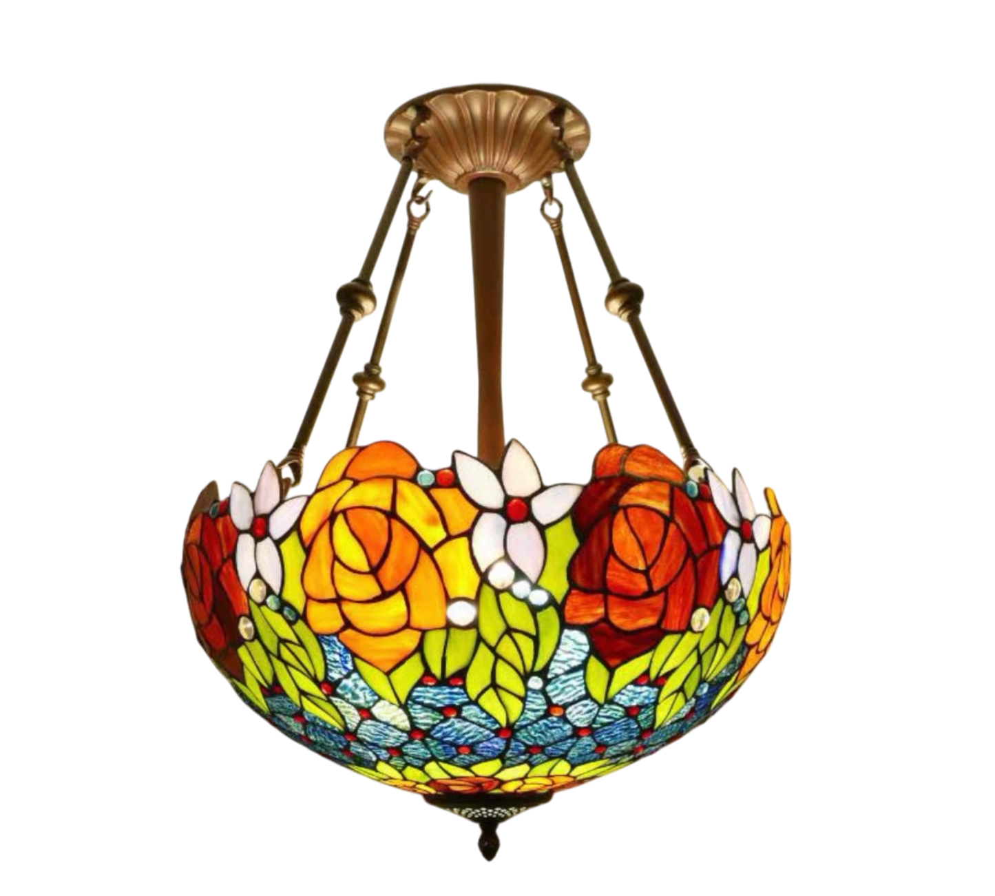 CDH 18" XLARGE Tiffany Upright Lamp 46cm shade (15013XCR)