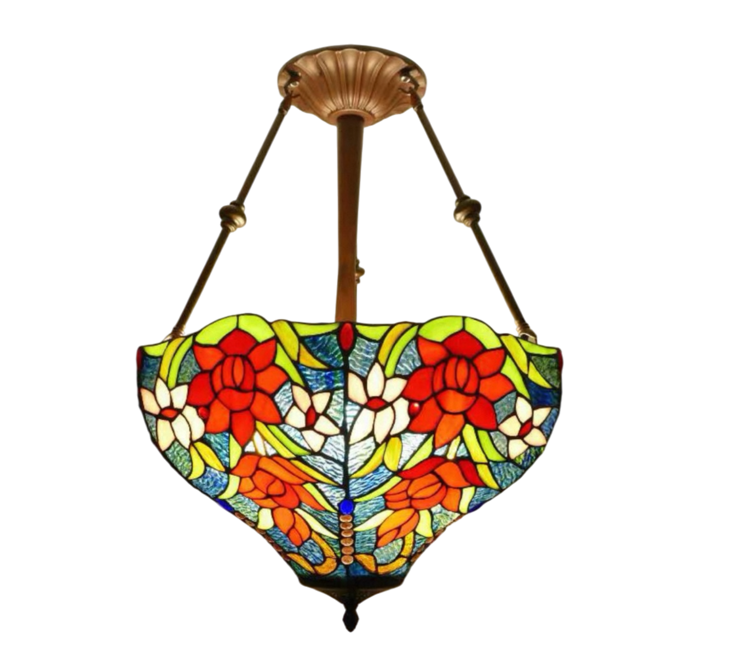 CDH 18" XLARGE Tiffany Upright Lamp 46cm shade (16118XCR)