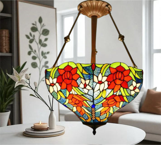 CDH 18" XLARGE Tiffany Upright Lamp 46cm shade (16118XCR)