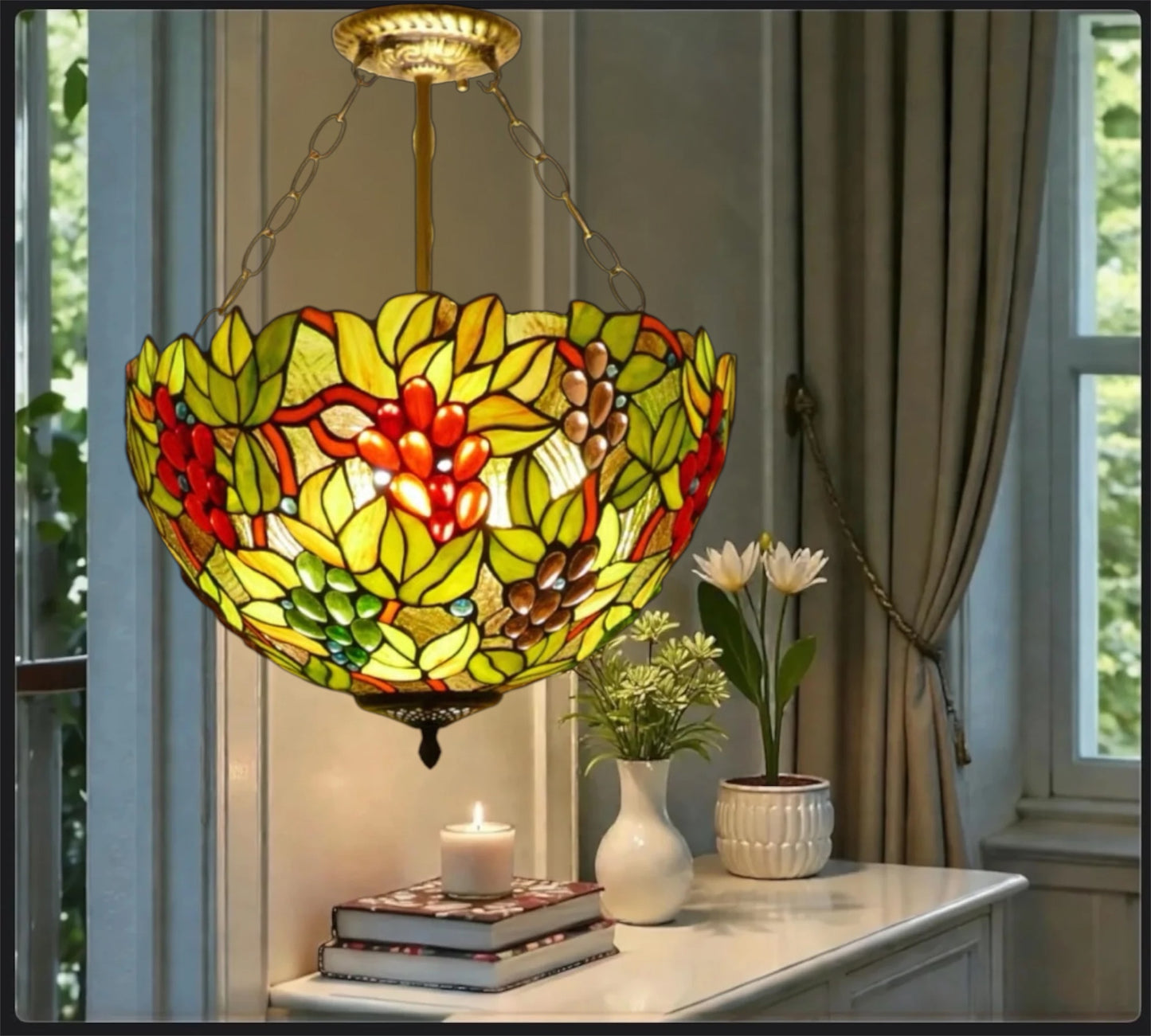 CDH 16" Tiffany Upright Lamp 40cm shade (16059CR)