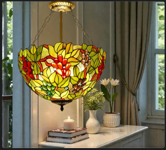 CDH 16" Tiffany Upright Lamp 40cm shade (16059CR)