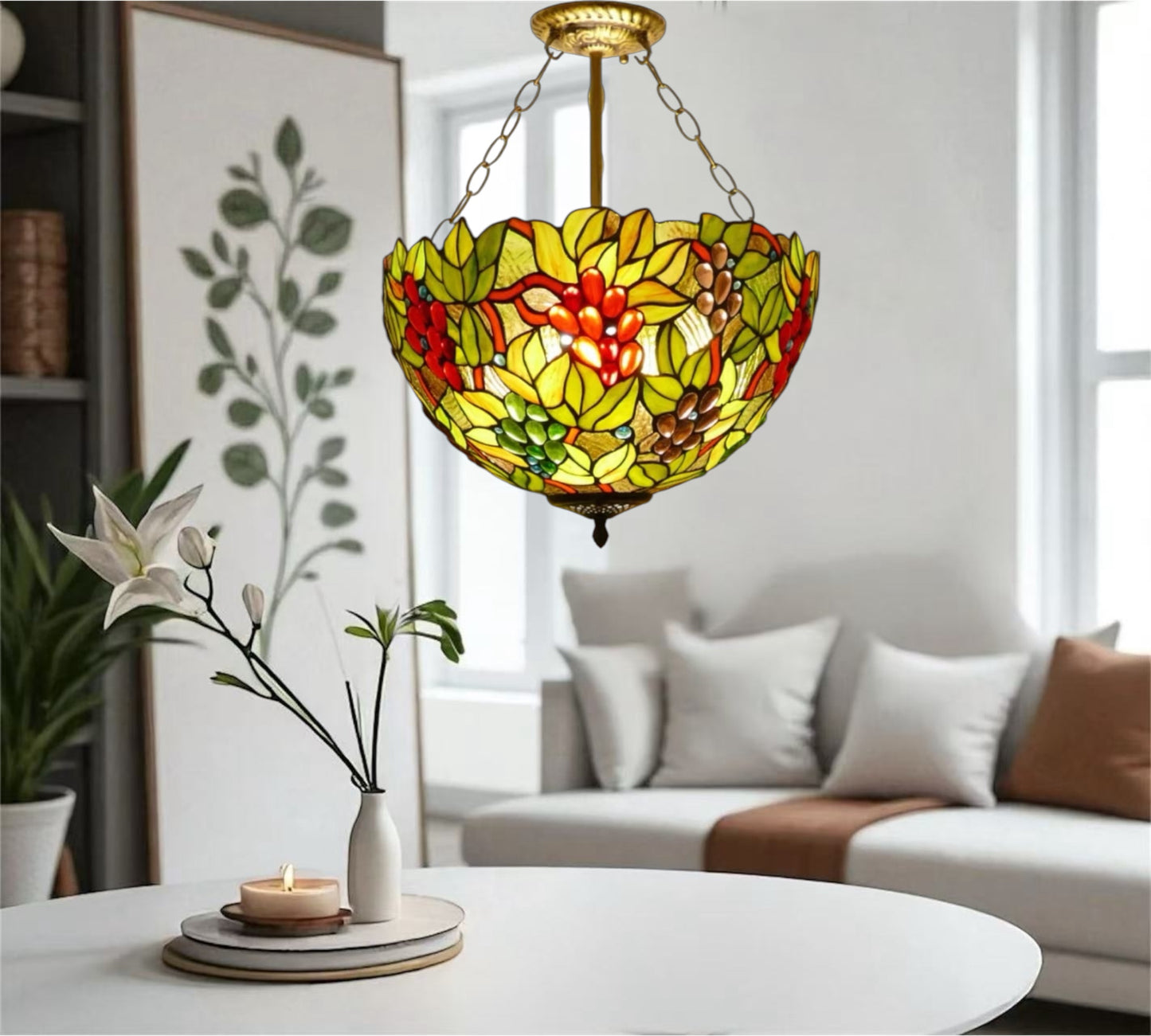 CDH 16" Tiffany Upright Lamp 40cm shade (16059CR)