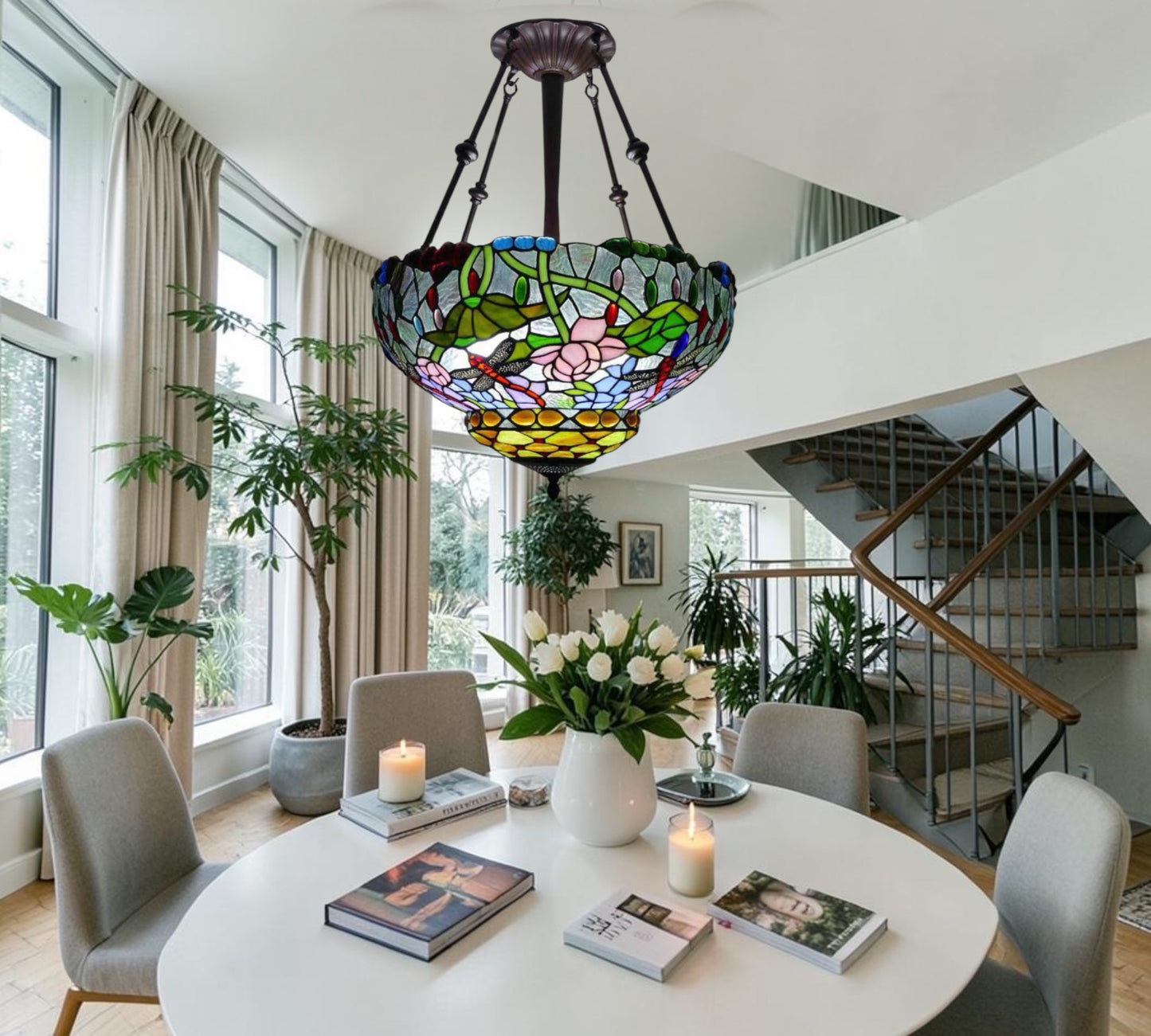CDH 18" XLARGE Tiffany Upright Lamp 46cm shade (19003CR)