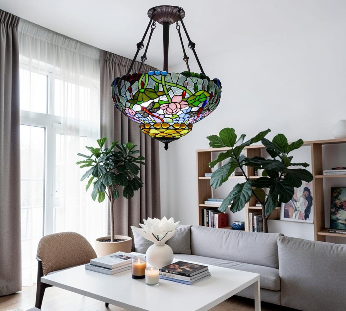 CDH 18" XLARGE Tiffany Upright Lamp 46cm shade (19003CR)