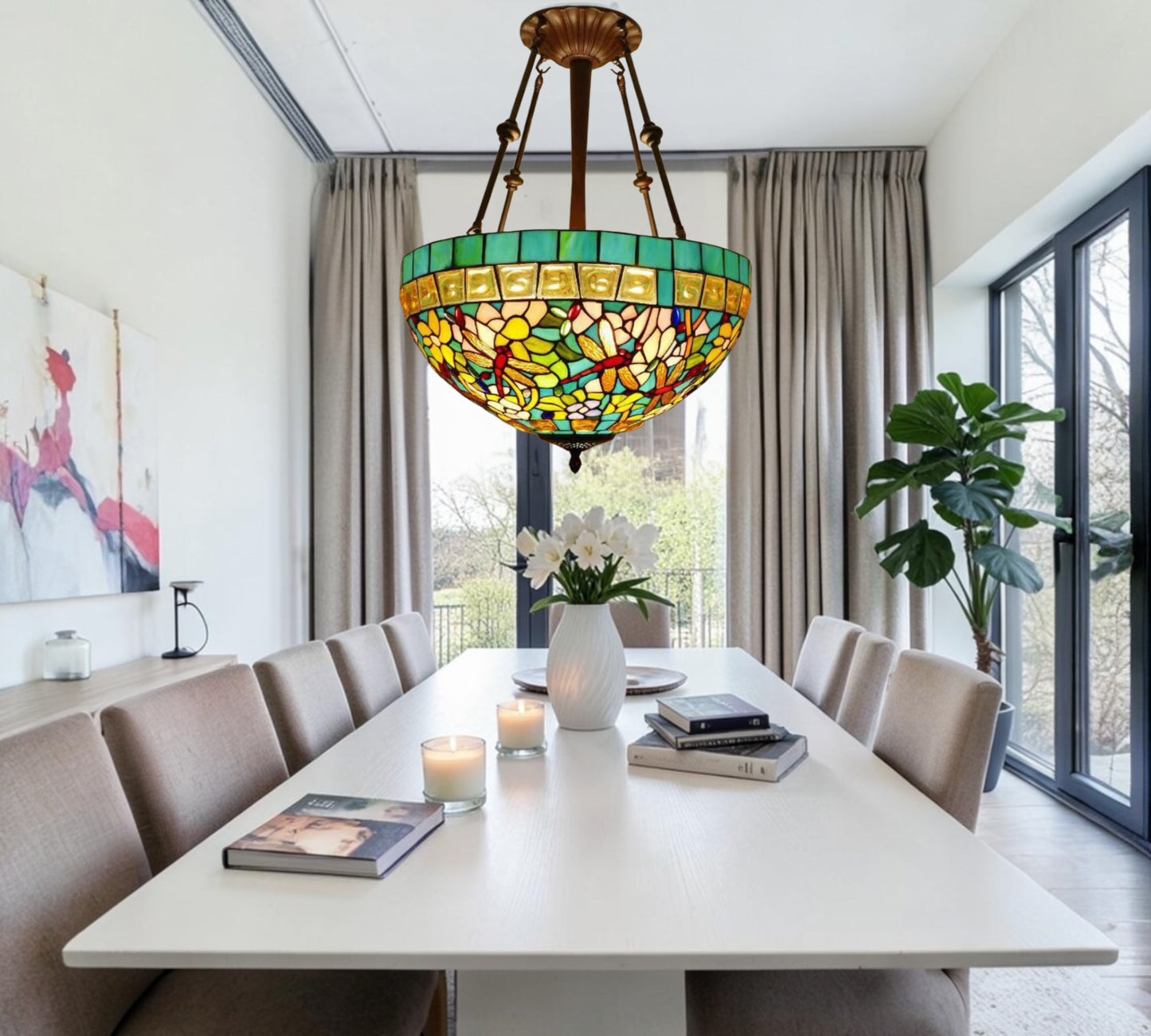 CDH 18" XLARGE Tiffany Upright Lamp 46cm shade (19004CR)