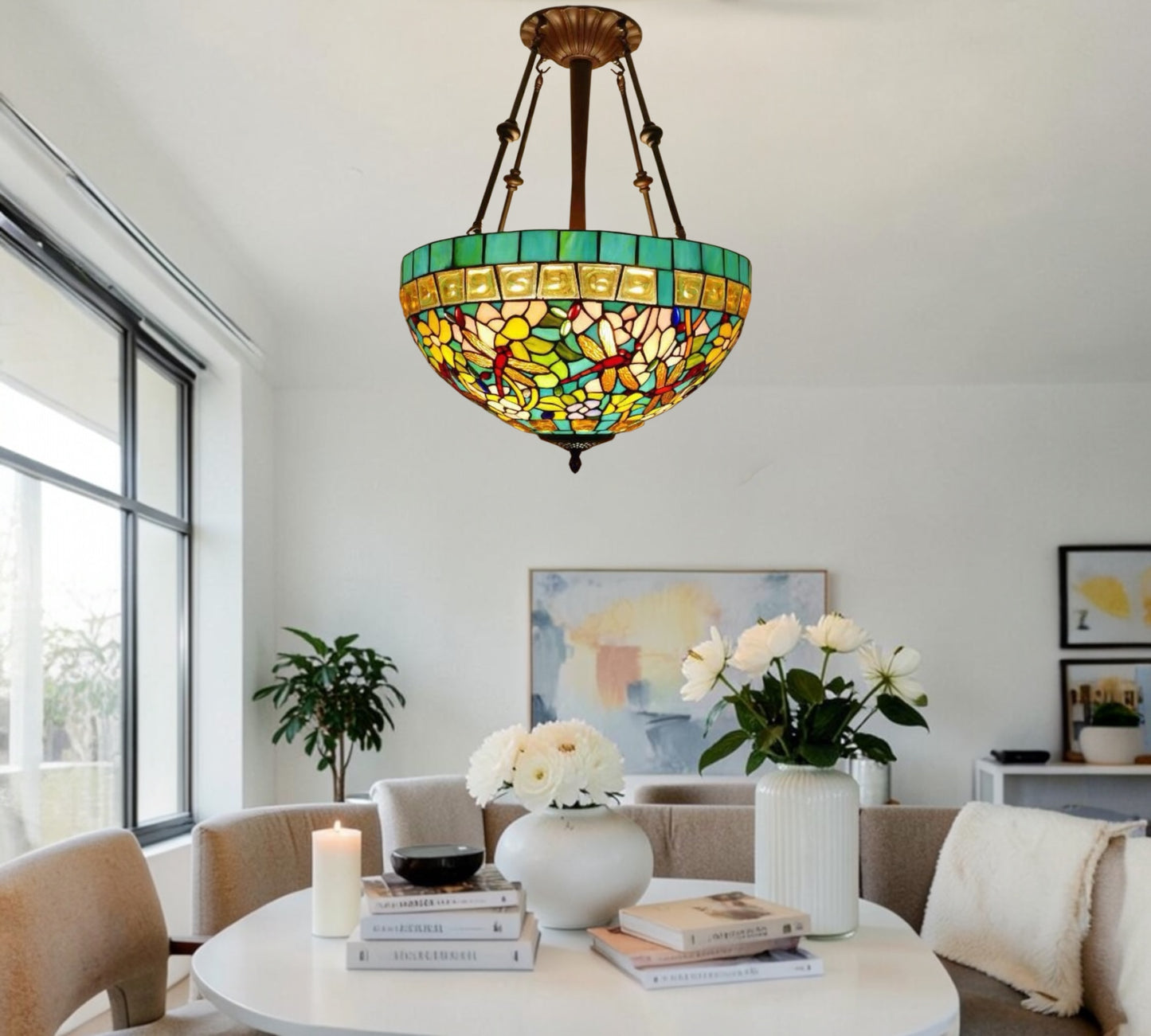 CDH 18" XLARGE Tiffany Upright Lamp 46cm shade (19004CR)