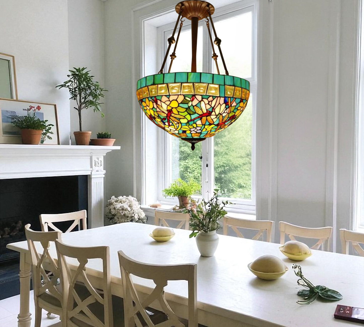 CDH 18" XLARGE Tiffany Upright Lamp 46cm shade (19004CR)