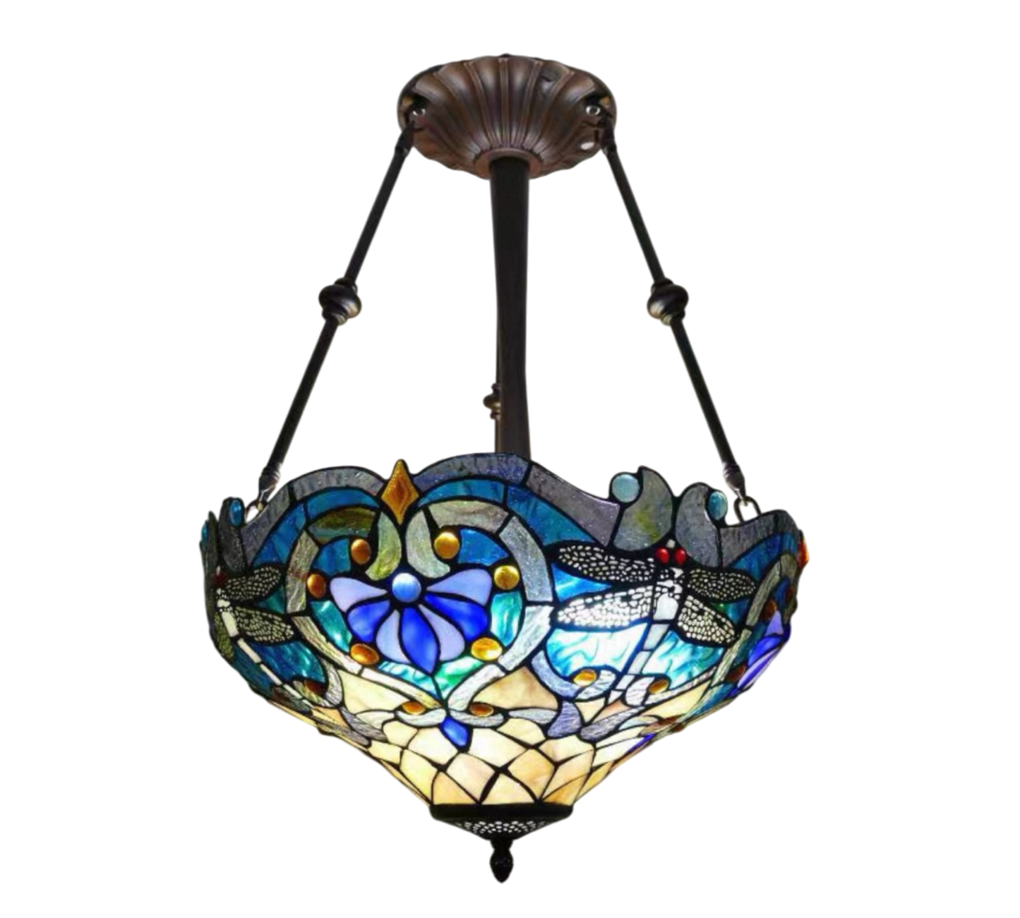 CDH 18" XLARGE Tiffany Upright Lamp 46cm shade (19097CR)