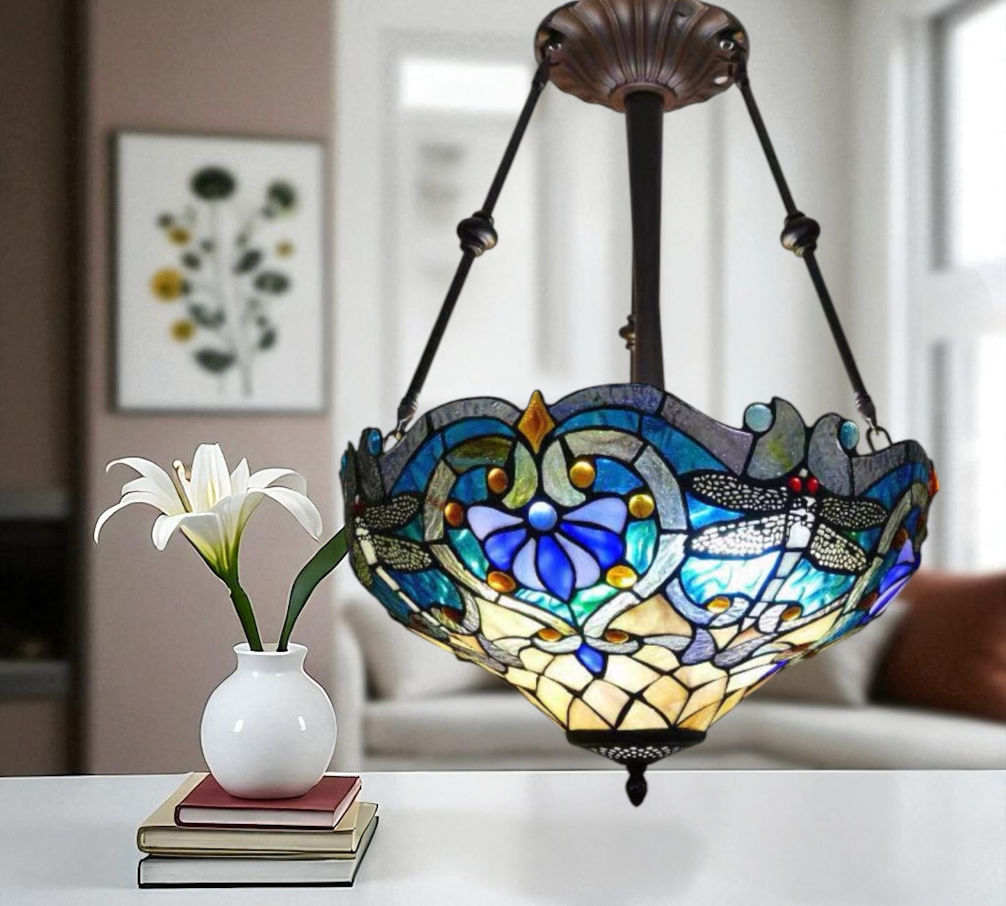 CDH 18" XLARGE Tiffany Upright Lamp 46cm shade (19097CR)