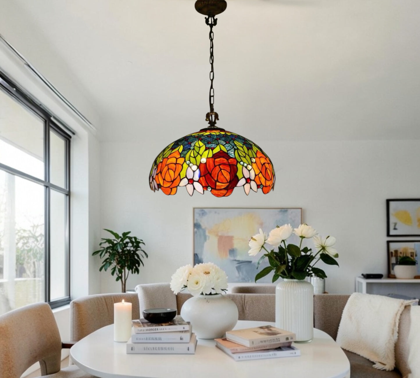 CDH 18" XLARGE Tiffany Pendant Lamp 46cm shade (15013CX)