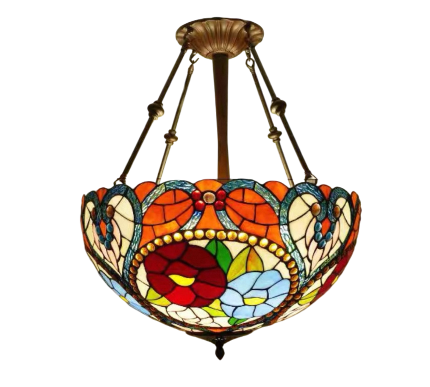 CDH 20” XLARGE Tiffany Upright Lamp with 50cm shade (16043XCRJ