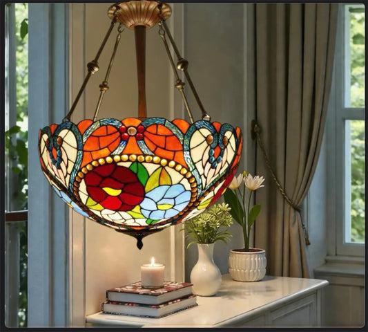 CDH 20” XLARGE Tiffany Upright Lamp with 50cm shade (16043XCRJ