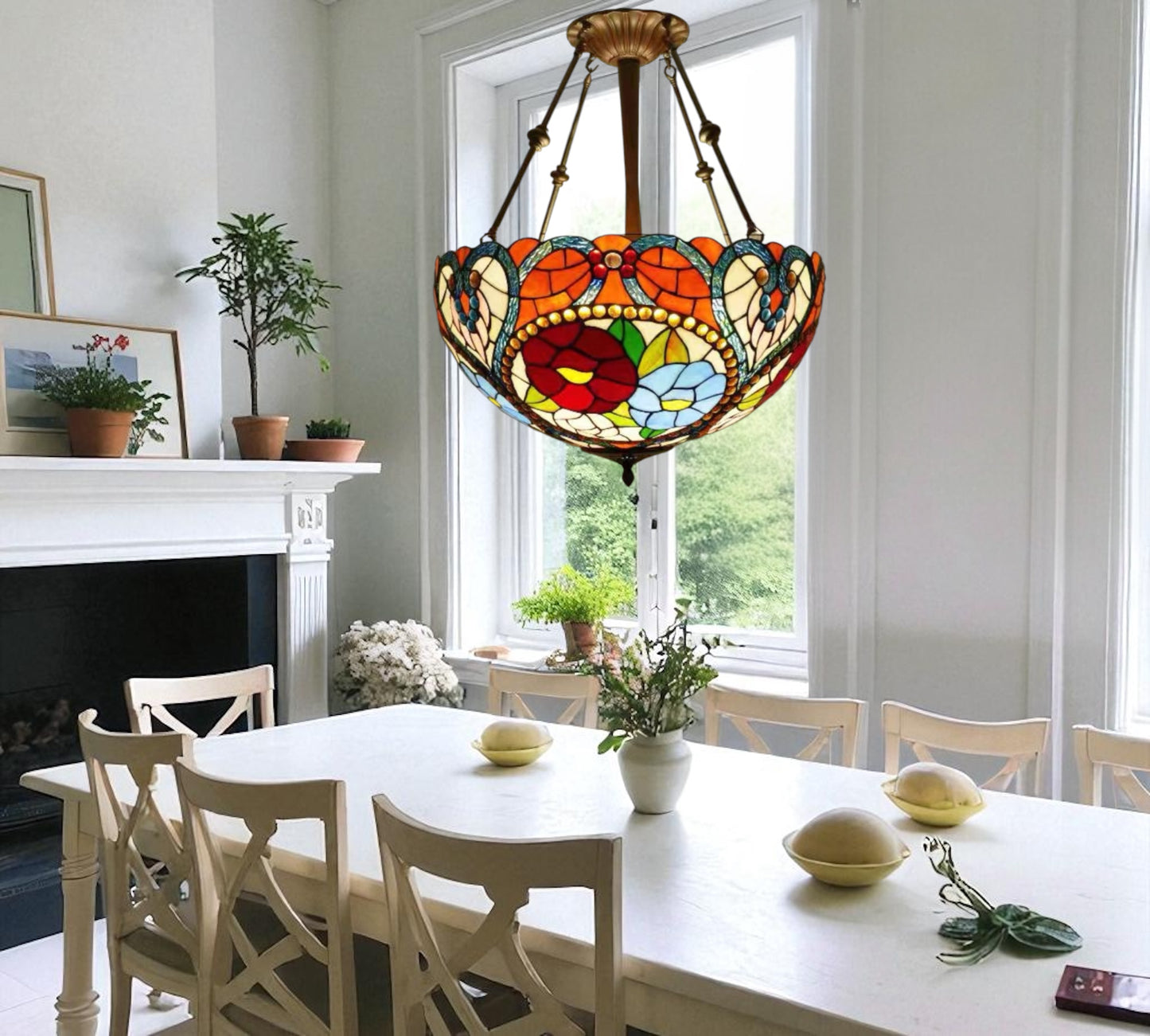 CDH 20” XLARGE Tiffany Upright Lamp with 50cm shade (16043XCRJ