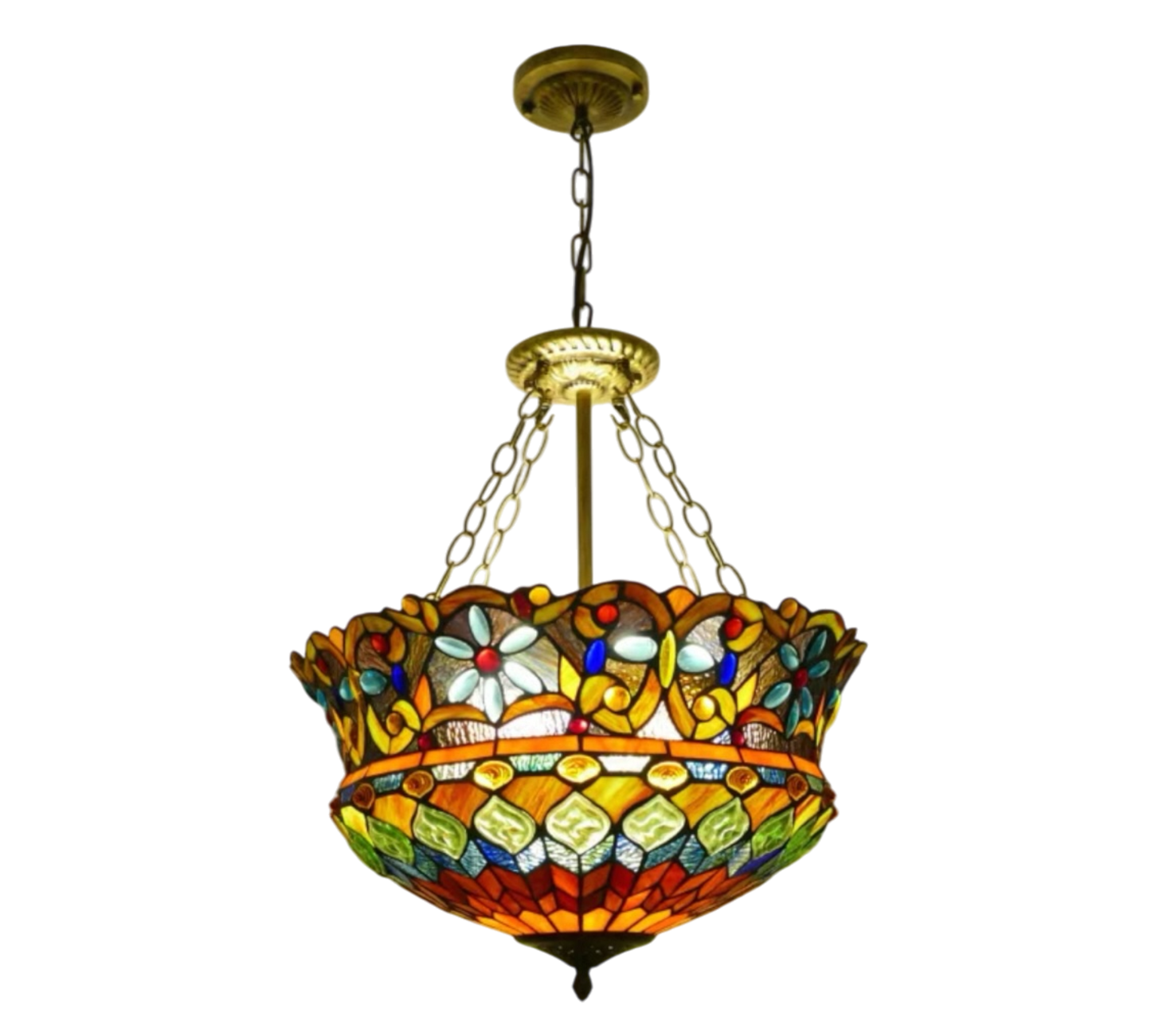 CDH 18" XLARGE Tiffany Upright Lamp 46cm shade (19002CR HC) for High Ceiling