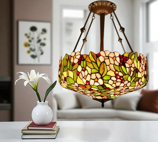CDH 20” XLARGE Tiffany Upright Lamp with 50cm shade (19047XCR)
