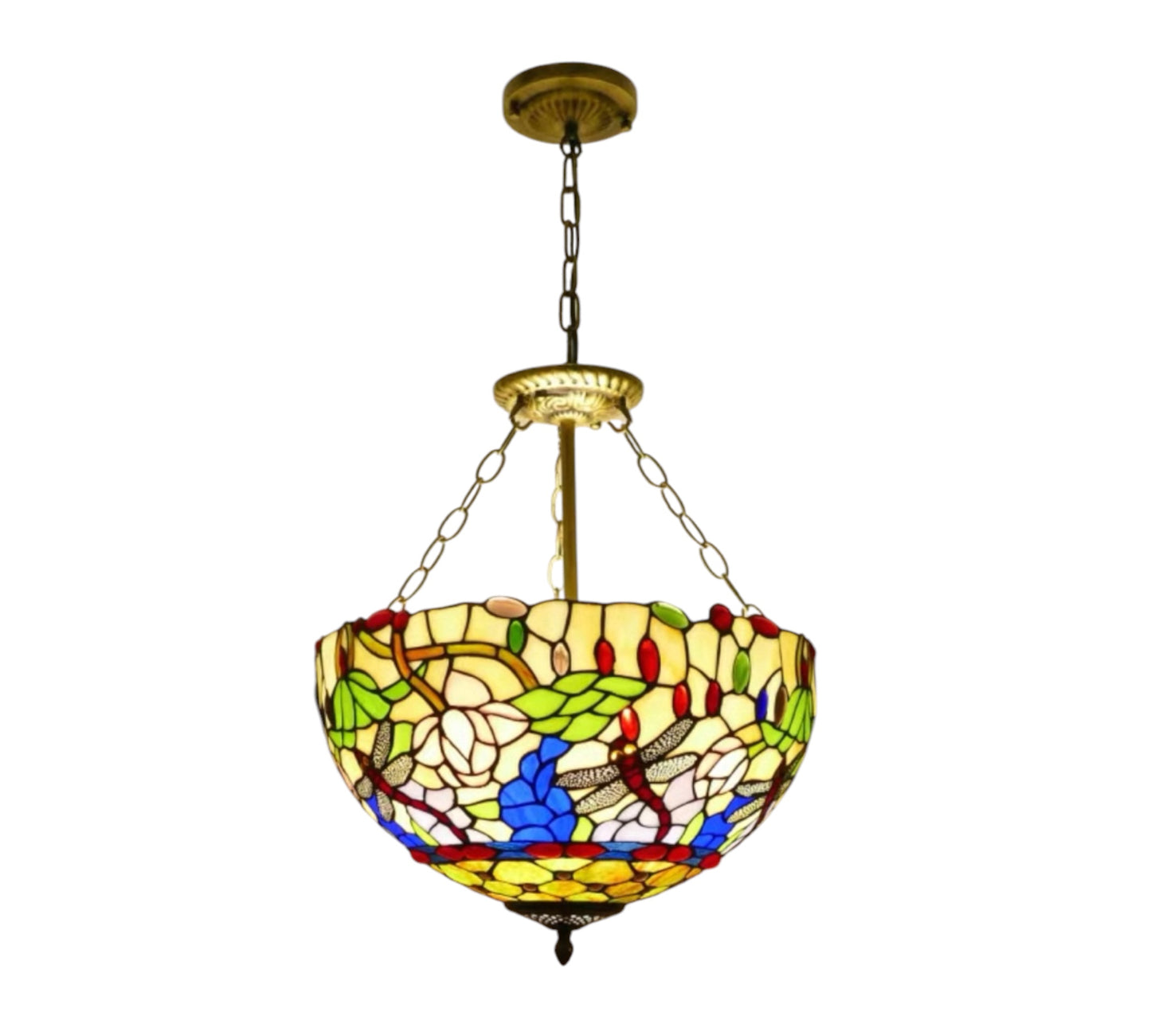 CDH 16" Tiffany Upright Lamp 40cm shade (16941CR HC) for High Ceiling