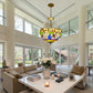 CDH 16" Tiffany Upright Lamp 40cm shade (16941CR HC) for High Ceiling