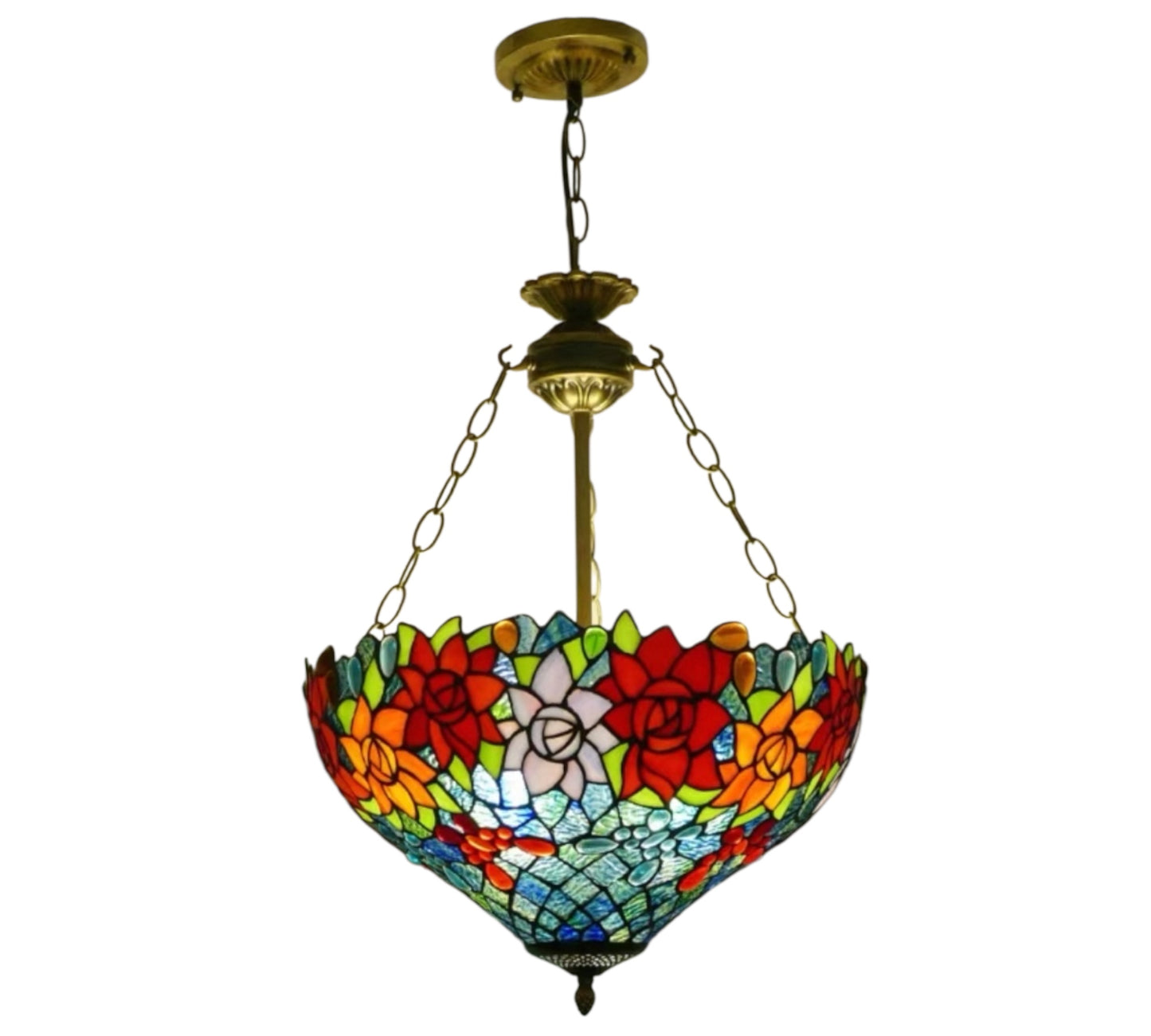 CDH 16" Tiffany Upright Lamp 40cm shade (16110CR HC) for High Ceiling