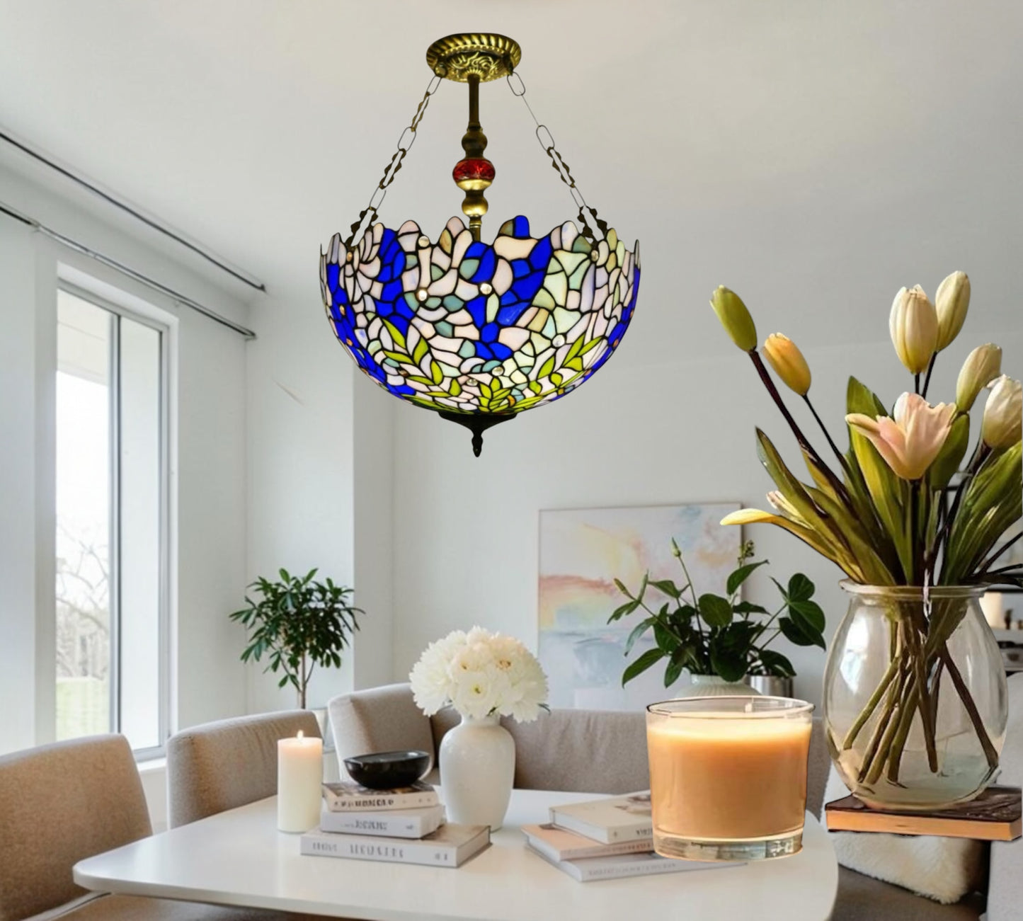 CDH 16" Tiffany Upright Lamp 40cm shade (16039CR)