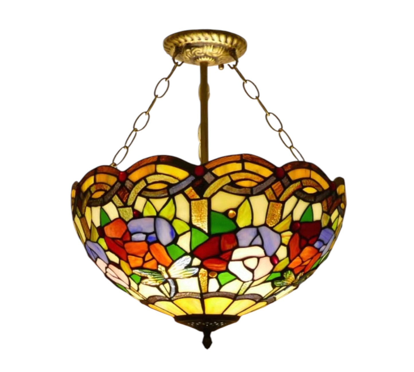 CDH 16" Tiffany Upright Lamp 40cm shade (15002CR)