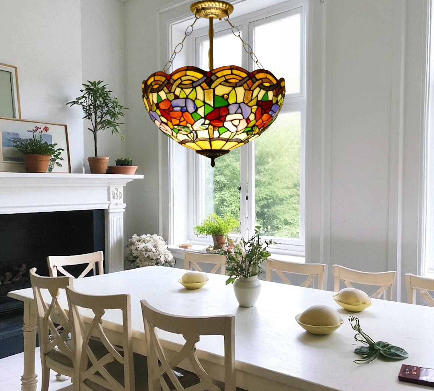 CDH 16" Tiffany Upright Lamp 40cm shade (15002CR)