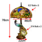 CDH 18" X-LARGE Tiffany Table Lamp 46cm Shade with Peacock (15013TL)