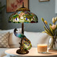 CDH 18" X-LARGE Tiffany Table Lamp 46cm Shade with Peacock (19003TL)