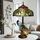 CDH 18" X-LARGE Tiffany Table Lamp 46cm Shade with Peacock (19003TL)