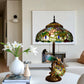 CDH 18" X-LARGE Tiffany Table Lamp 46cm Shade with Peacock (19003TL)