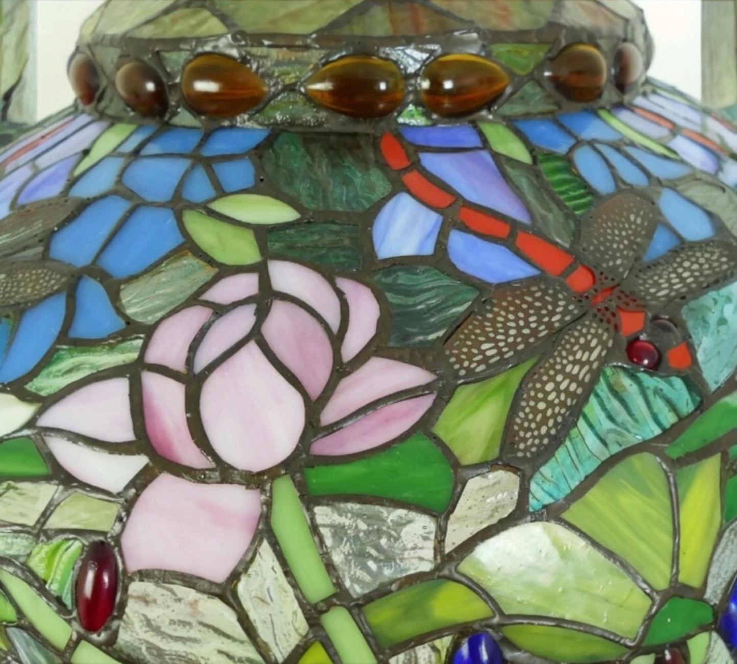 CDH 18" X-LARGE Tiffany Table Lamp 46cm Shade with Peacock (19003TL)