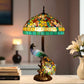 CDH 18" X-LARGE Tiffany Table Lamp 46cm Shade with Peacock (19004TL)