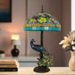 CDH 18" X-LARGE Tiffany Table Lamp 46cm Shade with Peacock (19004TL)