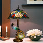 CDH 18" X-LARGE Tiffany Table Lamp 46cm Shade with Peacock (19005TL)